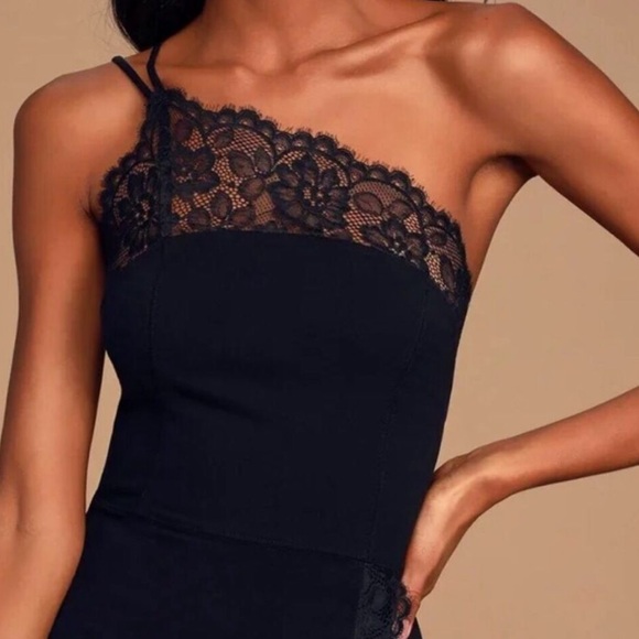 Free People lace dress sexy one shoulder black - Picture 4 of 8
